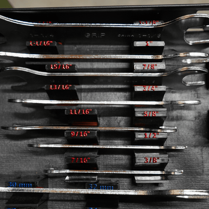 Wrench Size Labels - Metric (2.0) - Toolbox Widget USA Wrench Organizer, Wrench Organization, Toolbox Widget, Tool Box Widget, Tool Organization, Wrench Holder