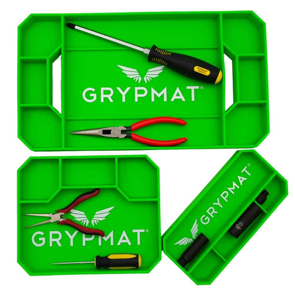Grypmat Plus Trio flexible tool tray mat set close-up view 2