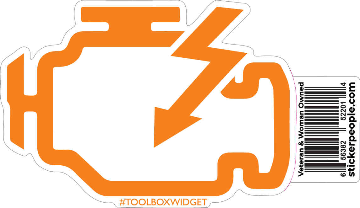 Buy Orange Check Engine Sticker Online | Toolbox Widget – Toolbox ...