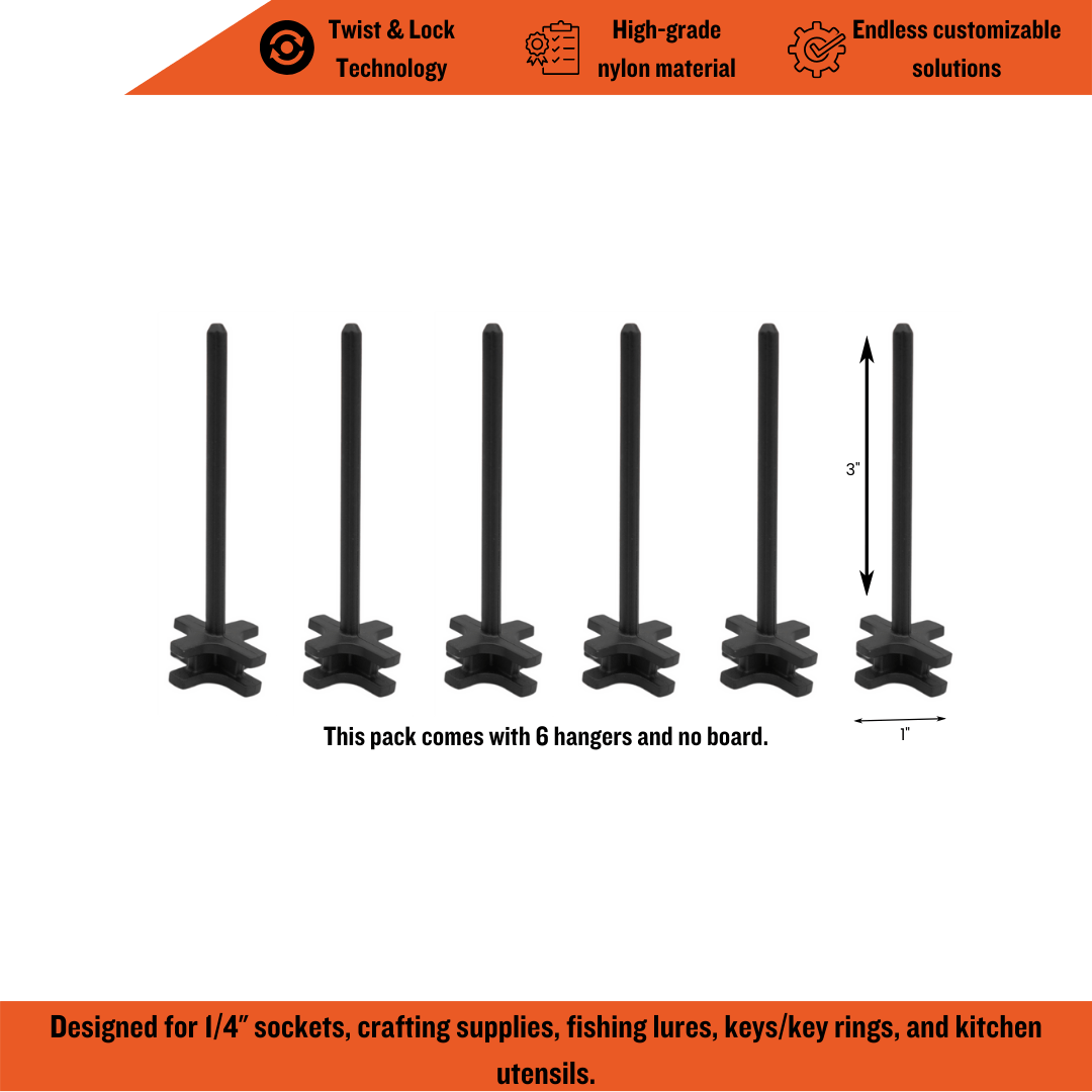 3-Inch Hanger, Toolhanger, Tool Organizer, Tool Organization, Toolbox Widget, Tool Box Widget, Tool Organization, Tool Holder, Peg Board